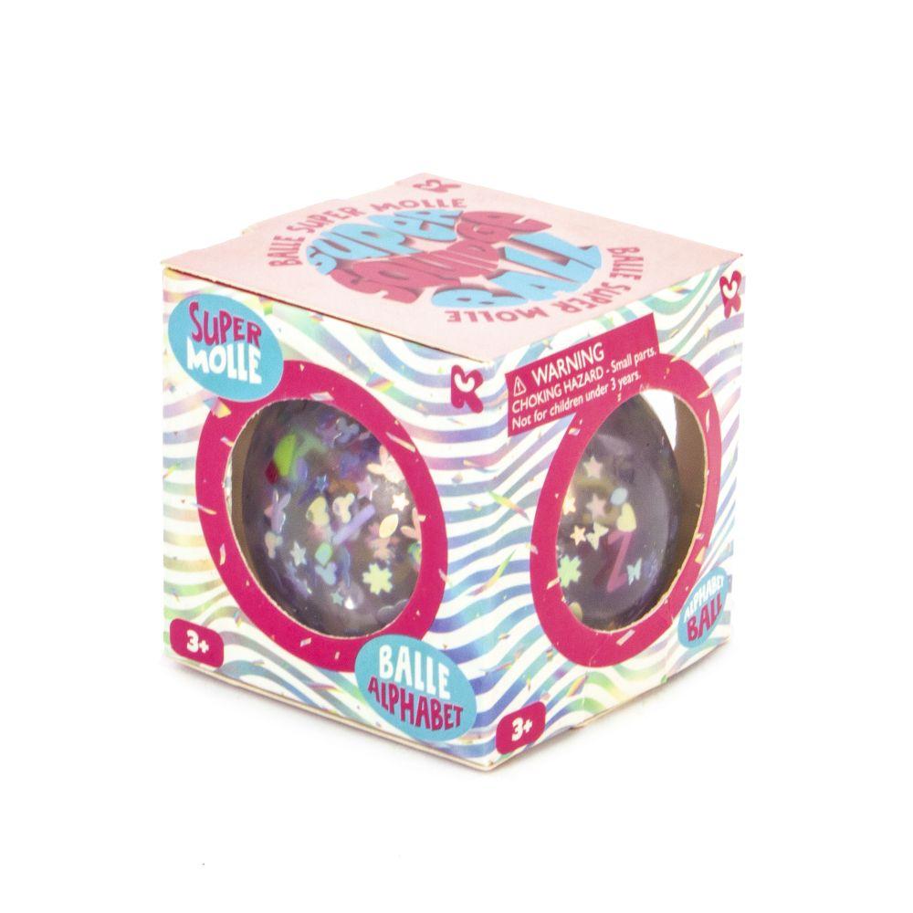 Alphabet Glitter Ball Super Squidge Stress Relief Toy