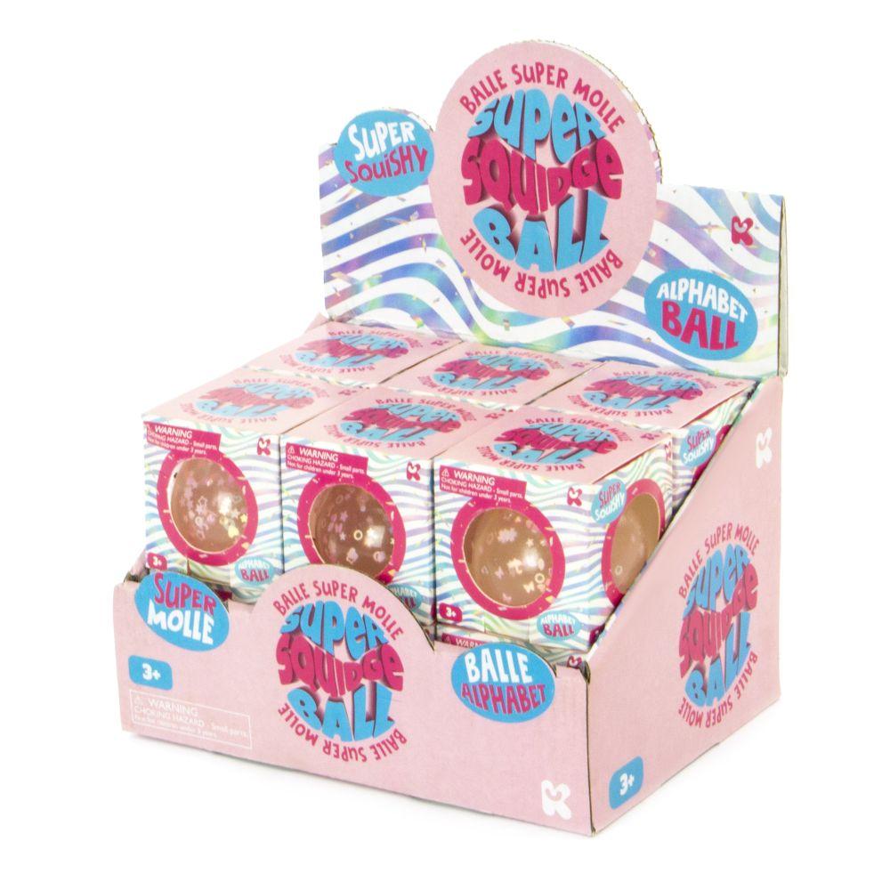 Alphabet Glitter Ball Super Squidge Stress Relief Toy