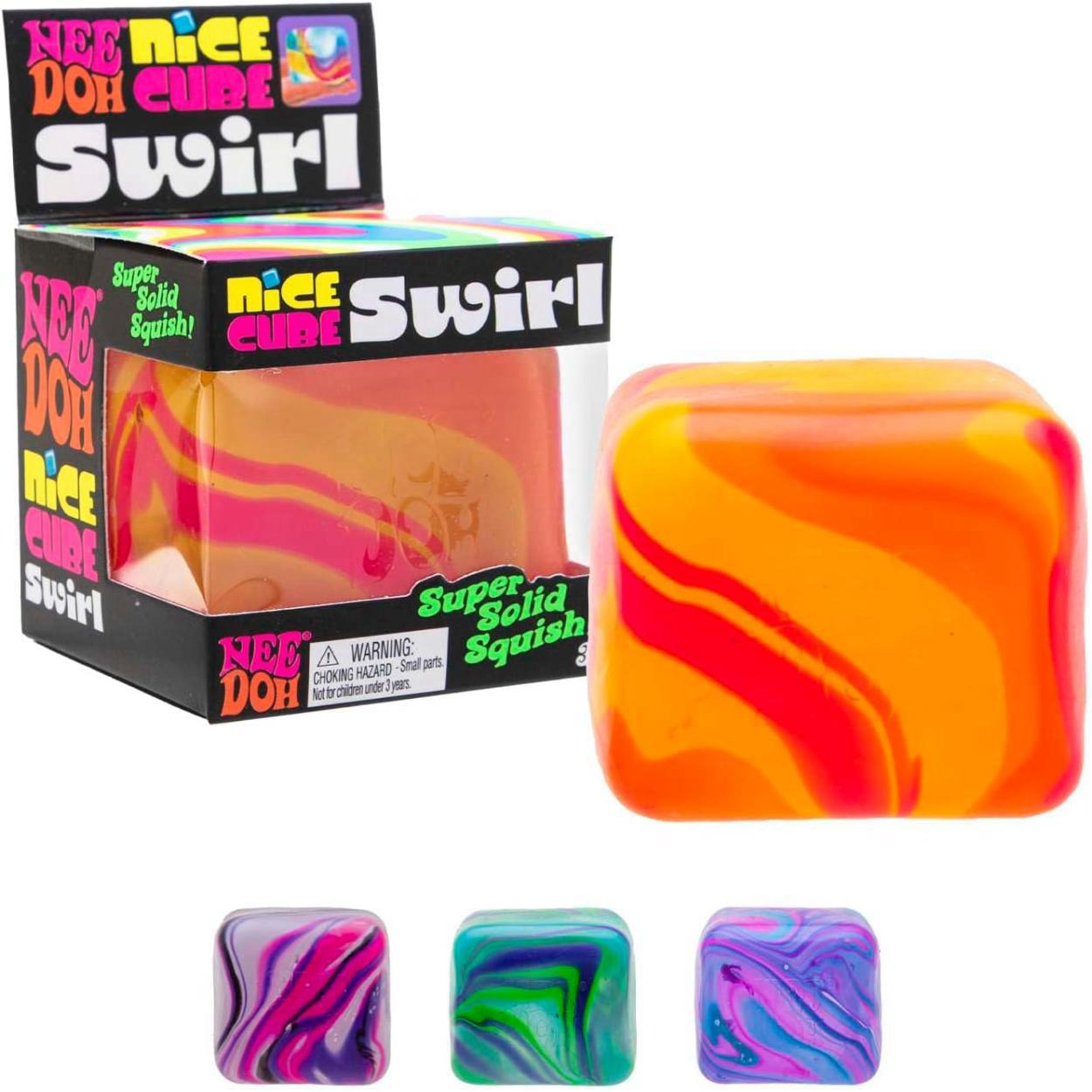 NeeDoh Nice Cube Swirl – Sugar Gel Fidget Sensation