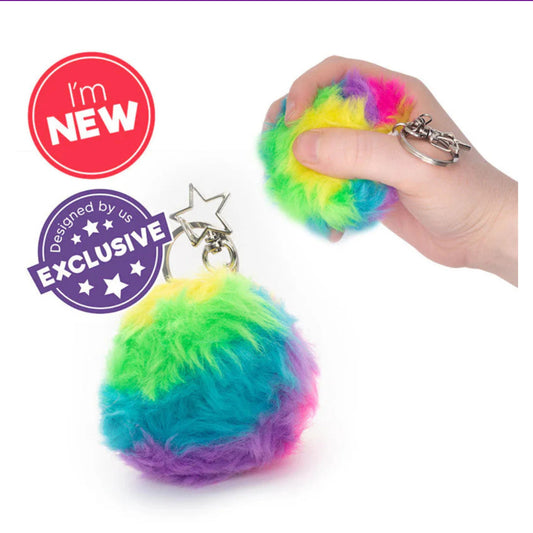 Scrunchems Furry Squish Ball Keychain