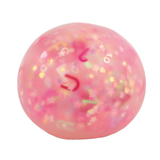 Alphabet Glitter Ball Super Squidge Stress Relief Toy